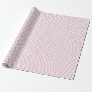 Papel De Regalo Patrón de tablero de cheques rosados pasteles con 