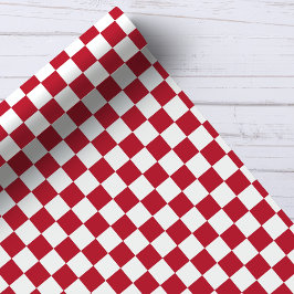 Papel De Regalo Patrón de tablero de mandos rojo y blanco