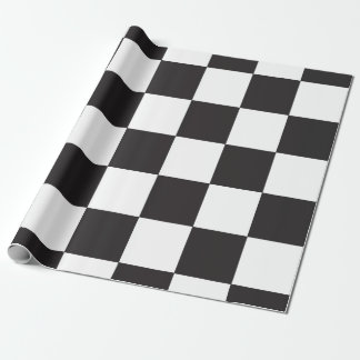 Papel De Regalo Patrón de tablero de verificación negro y blanco