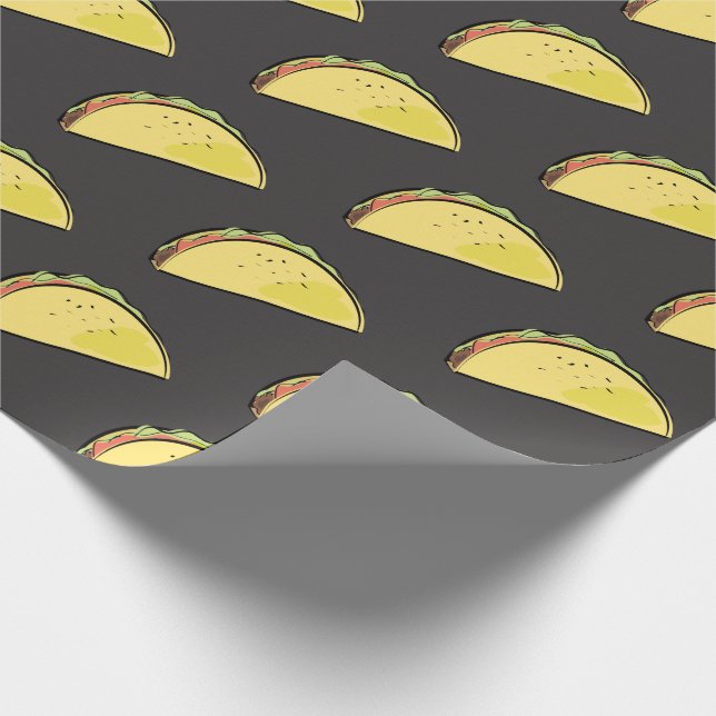 Papel De Regalo Patrón de Taco Negro (Esquina)