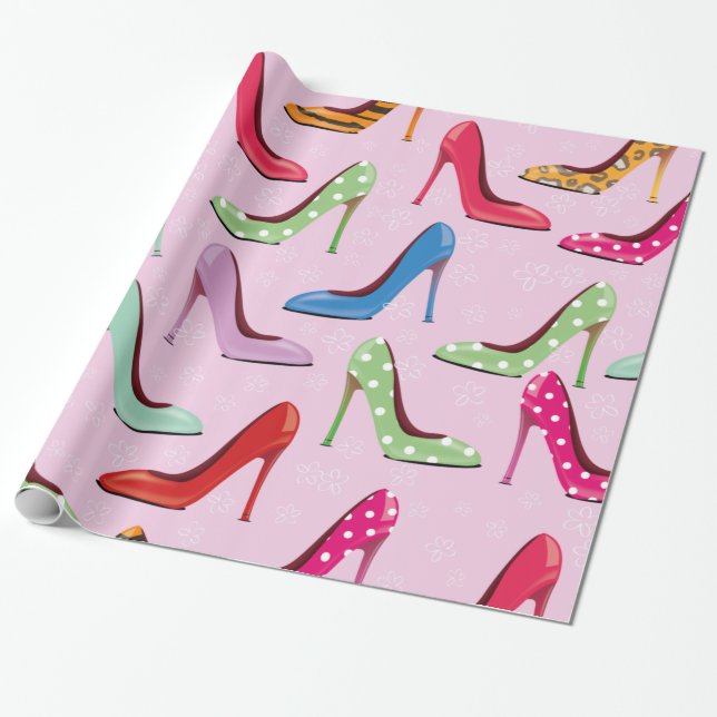 Papel De Regalo patrón de tacones altos (Desenrollado)