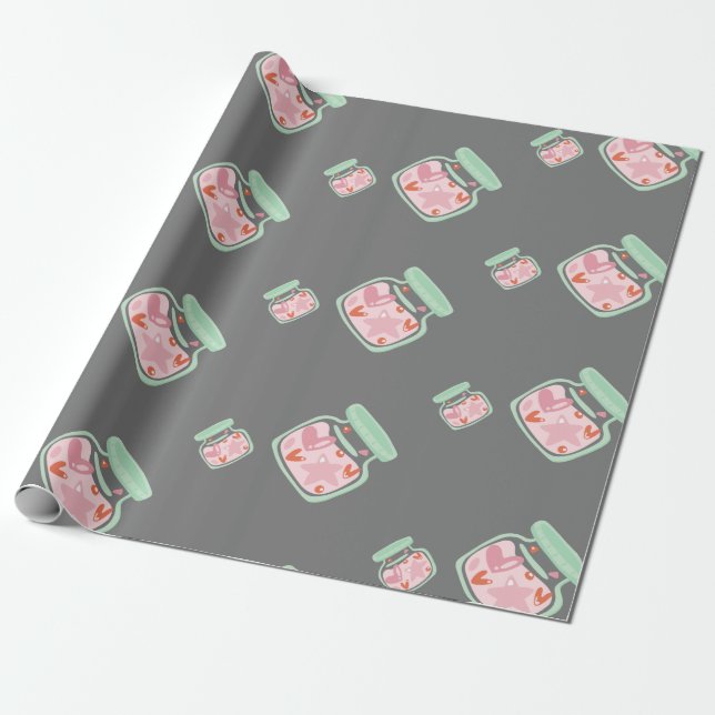 Papel De Regalo Patrón de tarro de caramelo (Desenrollado)