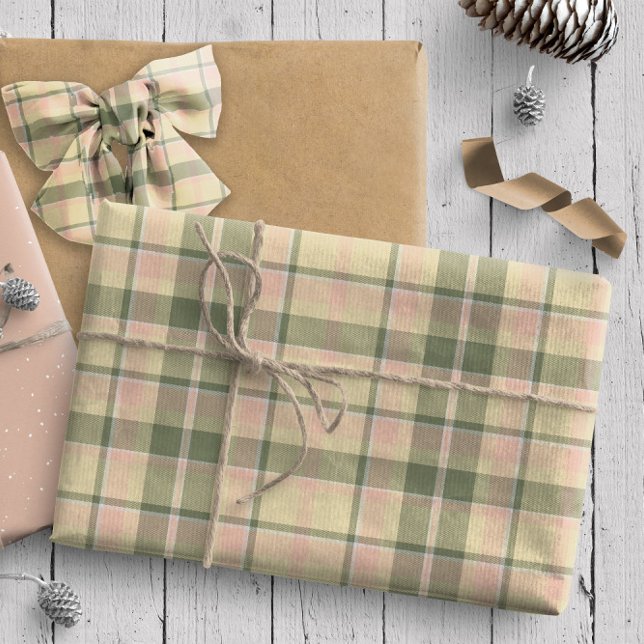 Papel De Regalo Patrón de Tartán8 Sage suave e ID210 rosa Rosa (Subido por el creador)