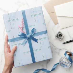 Papel De Regalo Patrón de Tartán Azul Claro Occidental Urbano