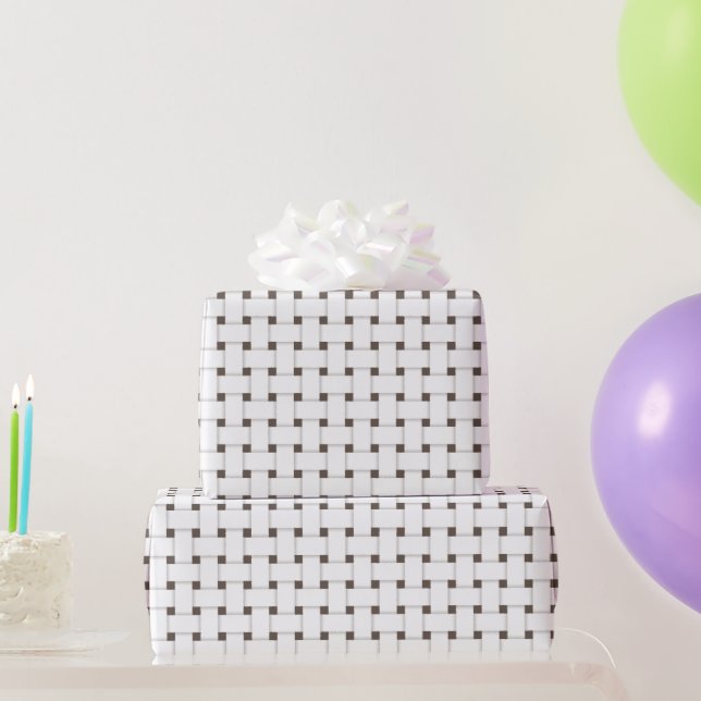 Papel De Regalo Patrón de tejer en marrón, Personalizable (Regalos de fiesta)