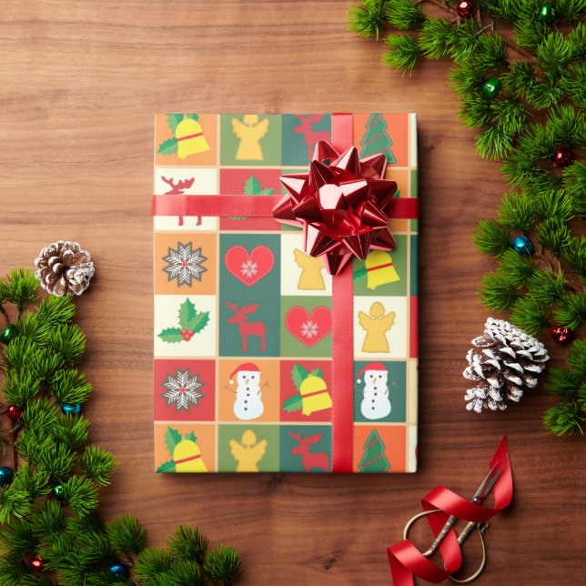 Papel De Regalo Patrón de tejido de navidades (Regalo de vacaciones)