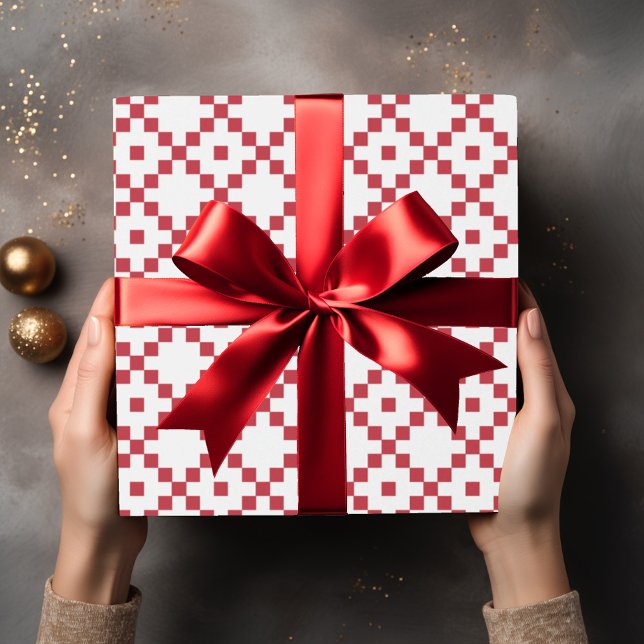 Papel De Regalo Patrón de tejido rojo blanco navidad (Subido por el creador)