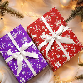 Papel De Regalo Patrón de tema de vacaciones violeta púrpura de na