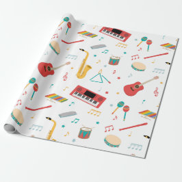 Papel De Regalo Patrón de tema musical de instrumentos musicales