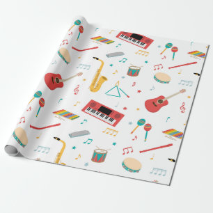Papel De Regalo Patrón de tema musical de instrumentos musicales