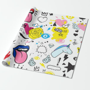 Papel De Regalo Patrón de tendencia universal sin fisuras. Tre