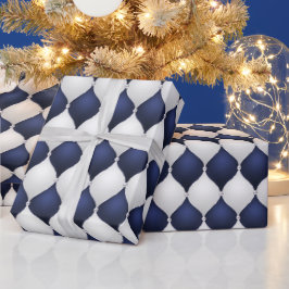 Papel De Regalo Patrón de terciopelo azul marino de lazo de Navida