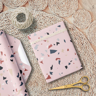 Papel De Regalo Patrón de Terrazzo Abstracto Moderno de Mitad de S