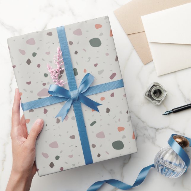 Papel De Regalo Patrón de Terrazzo de Piedra  (Regalar)