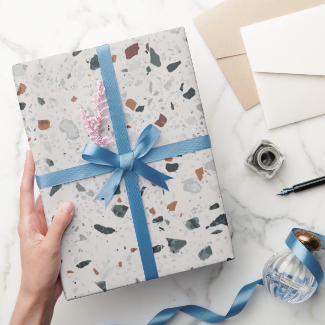 Papel De Regalo Patrón de Terrazzo de Piedra (Regalar)