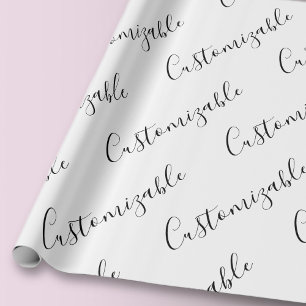 Papel De Regalo Patrón de texto de escritura moderno editable Ne