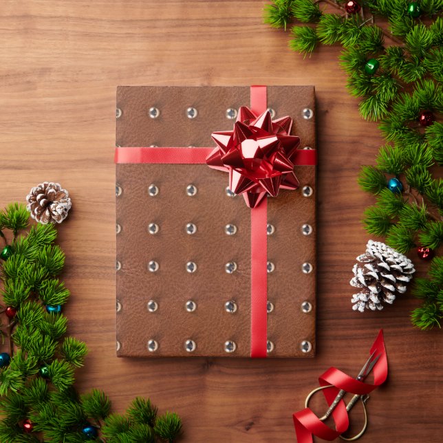 Papel De Regalo patrón de textura de cuero (Regalo de vacaciones)