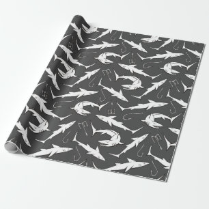 Papel De Regalo Patrón de tiburones y ganchos