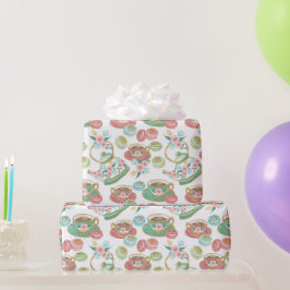 Papel De Regalo Patrón de tiempo del té