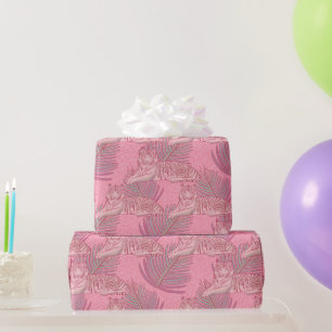 Papel De Regalo Patrón de tigre de jungla rosa