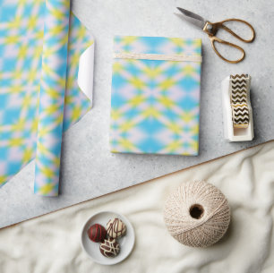Papel De Regalo Patrón de tinte amarillo azul
