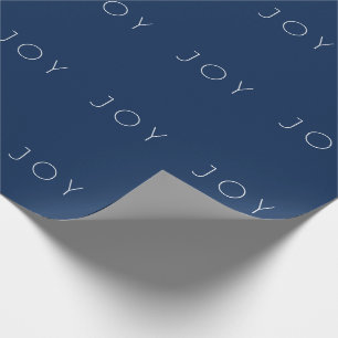 Papel De Regalo Patrón de tipografía azul de la Marina Minimalis