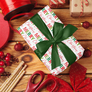 Papel De Regalo Patrón de tipografía retro colorida de Feliz Navid