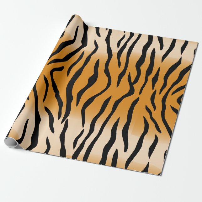 Papel De Regalo Patrón de tiras de tigre (Desenrollado)
