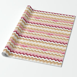 Papel De Regalo Patrón de tiras de zigzag cálidas