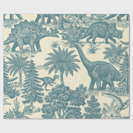Papel De Regalo Patrón de Toile de Dinosaurio Vintage