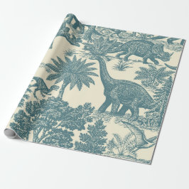Papel De Regalo Patrón de Toile de Dinosaurio Vintage