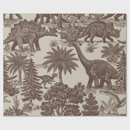 Papel De Regalo Patrón de toile de dinosaurio vintage