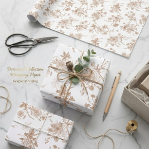 Papel De Regalo Patrón de Toile Floral de Otoño
