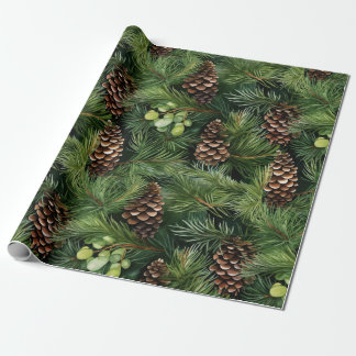 Papel De Regalo Patrón de tonos de pino