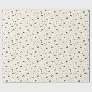 Papel De Regalo Patrón de tortuga marina acuarela floral costero l