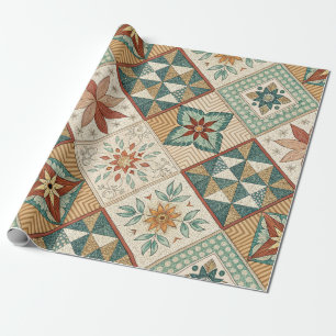 Papel De Regalo Patrón de trabajo en mosaico de diamantes rusos -