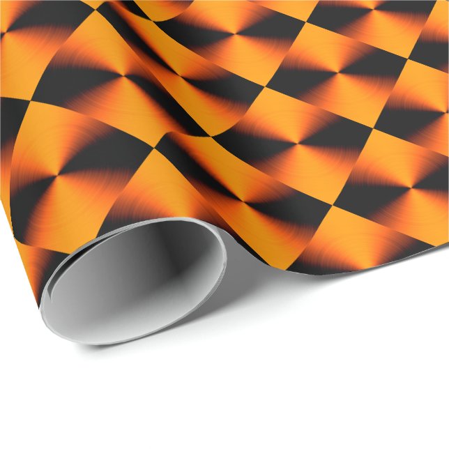 Papel De Regalo Patrón de trenzado negro rojo naranja (Esquina del rollo)