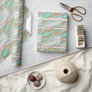 Papel De Regalo Patrón de triángulo colorido único y citas