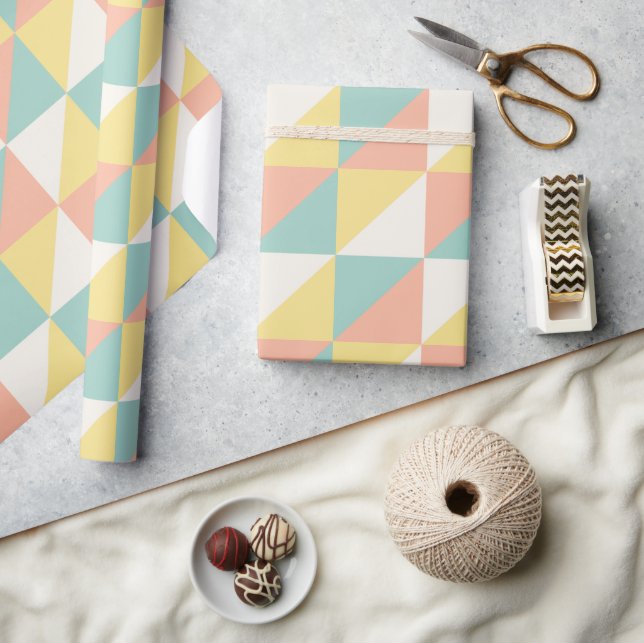 Papel De Regalo Patrón de triángulo geométrico abstracto colorido (Artesanía)