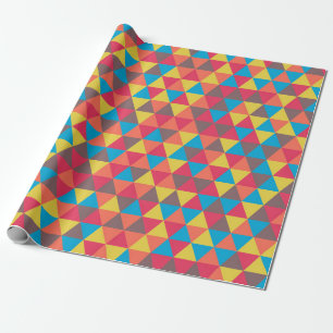 Papel De Regalo Patrón de triángulos geométricos festivos colorido
