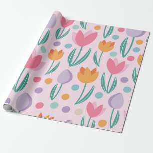 Papel De Regalo Patrón de tulipanes de primavera