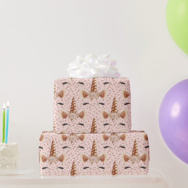 Papel De Regalo Patrón de unicornio (Regalos de fiesta)