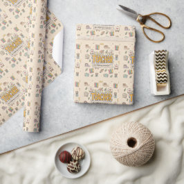 Papel De Regalo Patrón de útiles escolares para maestros de pastel