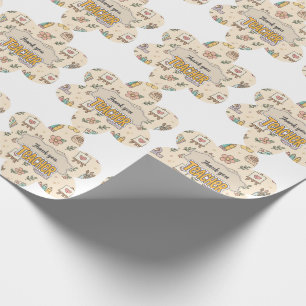 Papel De Regalo Patrón de útiles escolares para maestros pastel