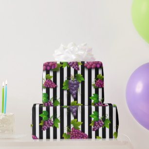Papel De Regalo Patrón de uva negra púrpura