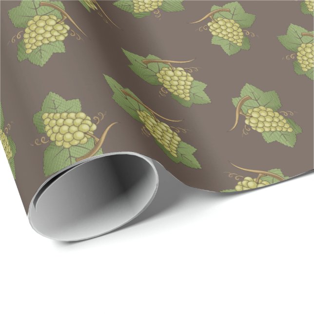 Papel De Regalo Patrón de uvas blancas (Esquina del rollo)