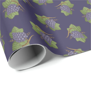 Papel De Regalo Patrón de uvas de lino