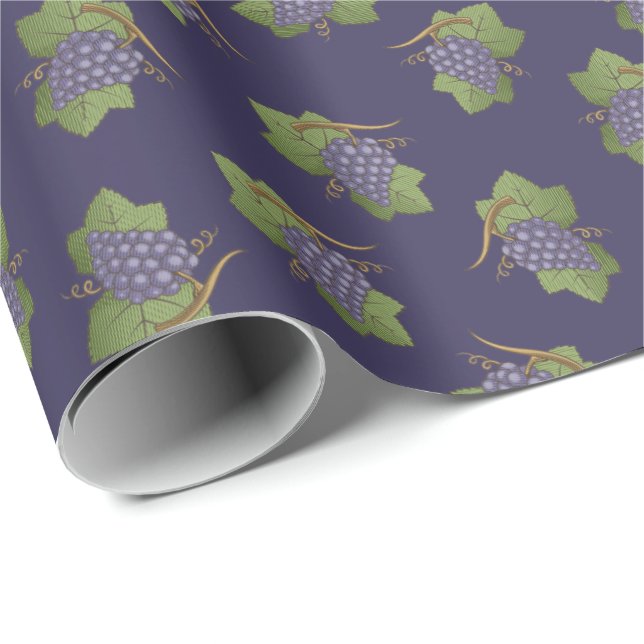 Papel De Regalo Patrón de uvas de lino (Esquina del rollo)