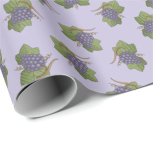 Papel De Regalo Patrón de uvas de lino