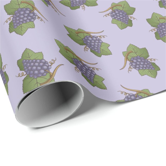 Papel De Regalo Patrón de uvas de lino (Esquina del rollo)